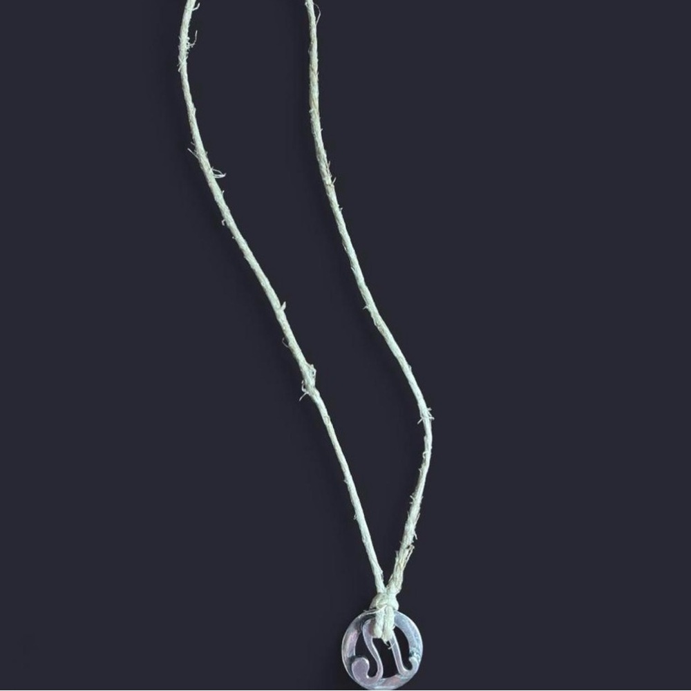 Silver Leo Zodiac Necklace with Thread Chain